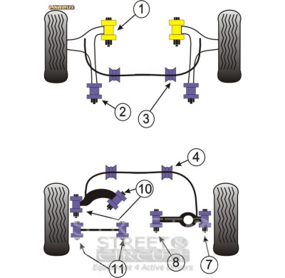 Powerflex Silentblock Rear Track Control Arm Outer Bush MAZDA Mazda3 (2004-2009)