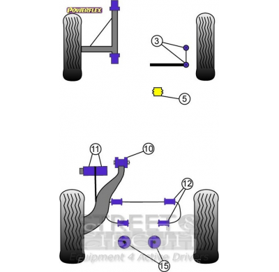 Powerflex Silentblock Rear barra estabilizadora 15mm PORSCHE 911 Classic (1967 - 1969)