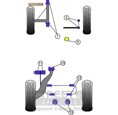Powerflex Silentblock Rear barra estabilizadora 15mm PORSCHE 911 Classic (1969 - 1973)