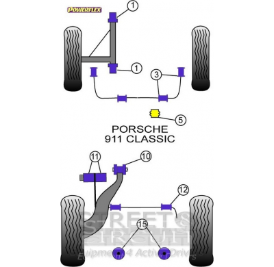 Powerflex Silentblock Steering Column Bearing Support Bush PORSCHE 911 Classic (1978 - 1989) Turbo