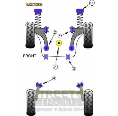 Powerflex Silentblock Lower Engine Mount Large Bush (Track Use) VOLKSWAGEN Polo 6R (2009-)