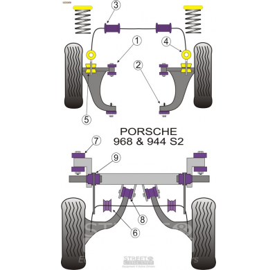 Powerflex Silentblock Rear barra estabilizadora 18mm PORSCHE 944 S2 (1985 - 1991)