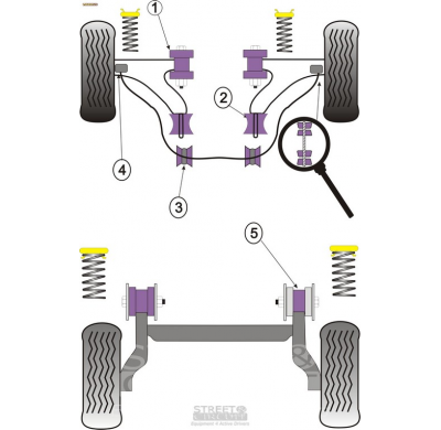 Powerflex Silentblock Bump Stop Kit OPEL Astra MK2 - Kadett E (1985-1991)