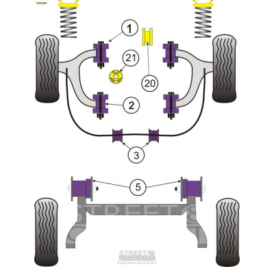 Powerflex Silentblock Rear beam Mounting Bush OPEL Zafira B (2005-2011)