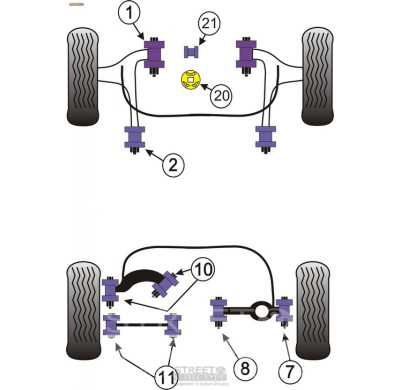Powerflex Silentblock Front Wishbone Rear Bush VOLKSWAGEN Jetta MK1 (1979 - 1984)