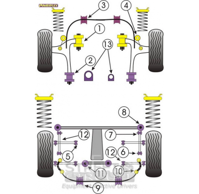 Powerflex Silentblock Front barra estabilizadora SUBARU Impreza Turbo, WRX & Sti (GD,GG 00-07)