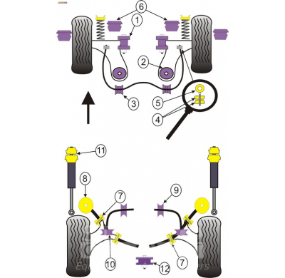 Powerflex Silentblock Front Anti Roll Bar Eye Bolt Bush 18mm VOLKSWAGEN 4WD