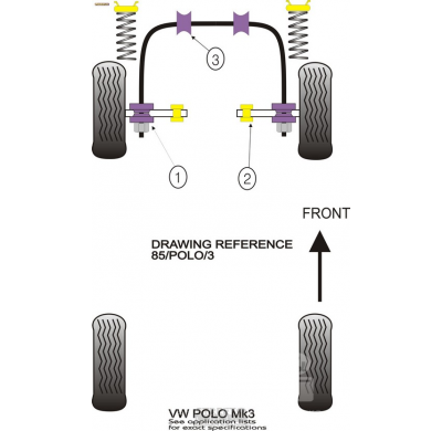 Powerflex Silentblock Front Wishbone Outer Bush VOLKSWAGEN Polo (1975 - 1994)