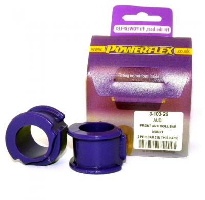 Powerflex Silentblock Front Anti Roll Bar Mount 26mm AUDI 80, 90 Quattro inc Avant (1992-1996), S2 inc Avant B4, RS2 B4 (1994-19
