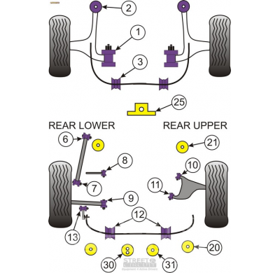 Powerflex Silentblock Rear Subframe Rear Insert TOYOTA 86 / GT86 Road