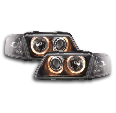 Faros Angel Eyes Audi A3 8l 96-00 Negro