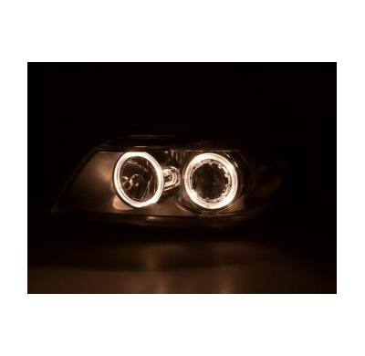 Faros Angel Eyes Bmw 3er Sedan Typ E90 Bj. 05-08 Negro