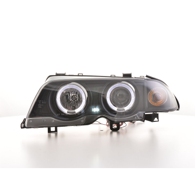 Faros Angel Eyes Bmw 3er E46 Saloon 98-01 Negro