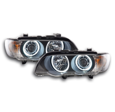 Faros Angel Eyes Ledpara Xenon De Serie Bmw X5 E53 00-03 Negro