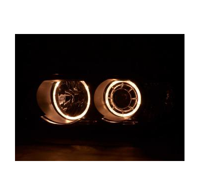 Faros Angel Eyes Bmw X5 Typ E53 Bj. 00-03 Negro