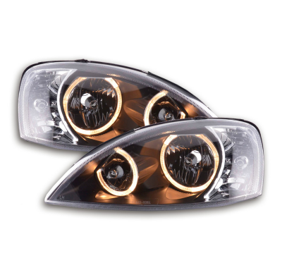 Faros Angel Eyes Opel Corsa C 01-06 Negro