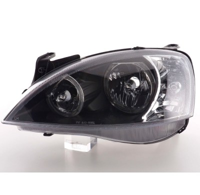 Faros Angel Eyes Opel Corsa C 01-06 Negro