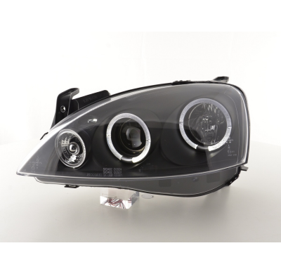 Faros Angel Eyes Opel Corsa C 01-06 Negro