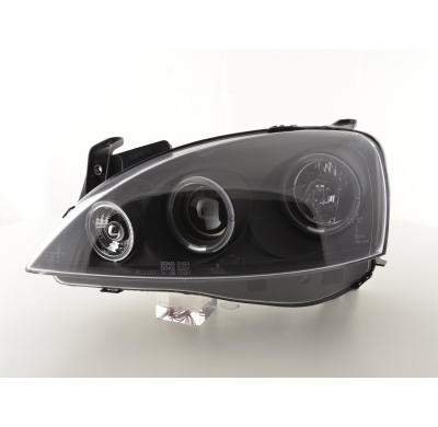 Faros Angel Eyes Opel Corsa C 01-06 Negro