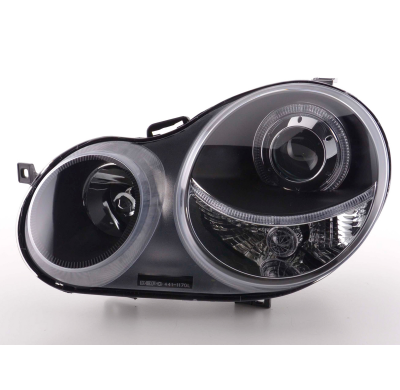 Faros Angel Eyes Vw Polo 9n 01-05 Negro