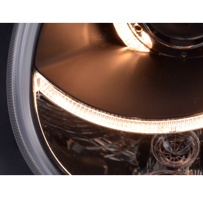 Faros Angel Eyes Vw Polo 9n 01-05 Negro