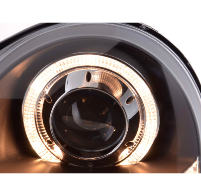 Faros Angel Eyes Vw Polo 9n 01-05 Negro