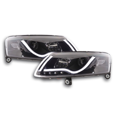 Faros Luz Diurna Con Led Lightbar Audi A6 4f 04-08 Negro