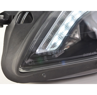 Faros Luz Diurna Led Drl Look Mercedes-Benz S-Class (221) 05-09 Negro