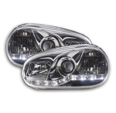 Faros Luz Diurna Vw Golf 4 1j 98-03 Cromado