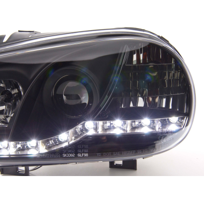 Faros Luz Diurna Vw Golf 4 1j 98-03 Negro