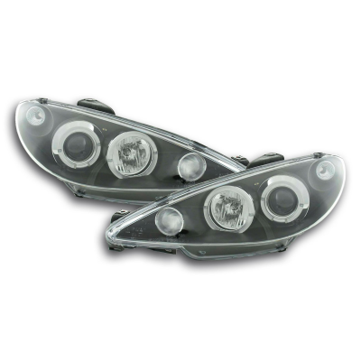Faros Angel Eyes Peugeot 206 S16 99- 02-05 Negro