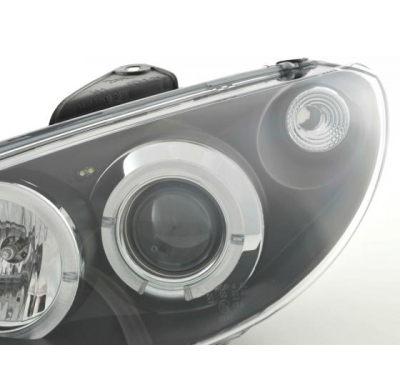 Faros Angel Eyes Peugeot 206 S16 99- 02-05 Negro