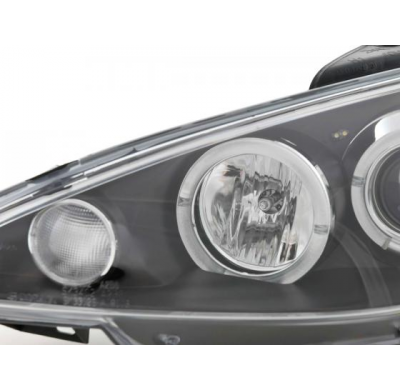 Faros Angel Eyes Peugeot 206 S16 99- 02-05 Negro