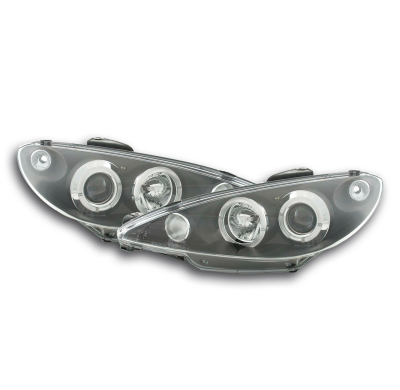Faros Angel Eyes Peugeot 206 98-03 Negro