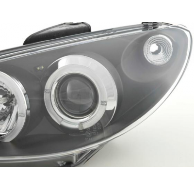 Faros Angel Eyes Peugeot 206 98-03 Negro