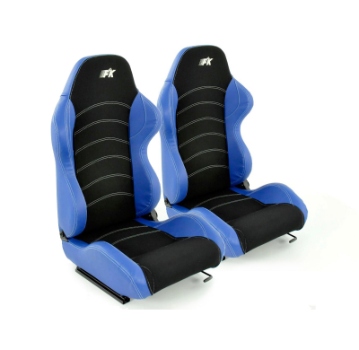 Juego Asientos Deportivos Vancouver Negro/Azul Fk Automotive