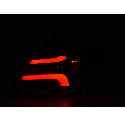 Pilotos Led Ford Focus 3 Hutchback 11-14 Rojo/Ahumado Con Intermitentes Dinamicos