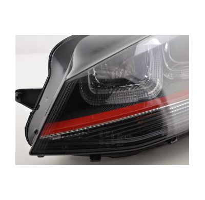 Faros Luz Diurna Homologacion R87 Vw Golf 7 Bj. Ab 2012 Negro/Rojo