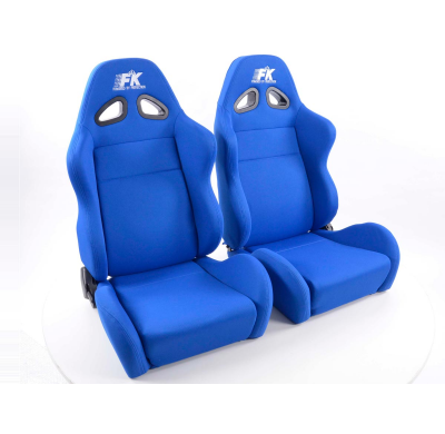 Juego Asientos Deportivos Sport Tela Azul Fk Automotive