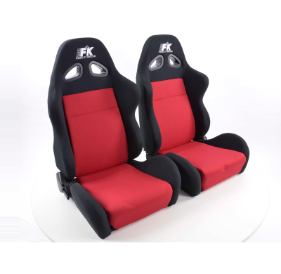 Juego Asientos Deportivos Sport Tela Negro/Rojo / Fk Automotive