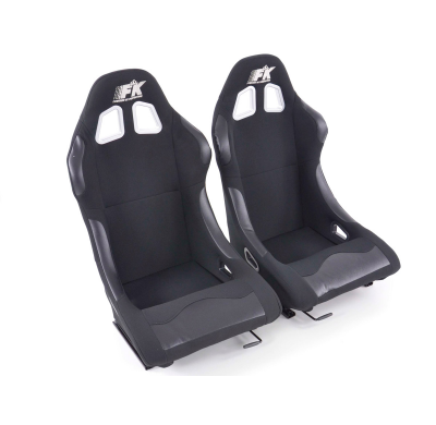 Juego Asientos Deportivos Los Angeles Tela Negra Fk Automotive