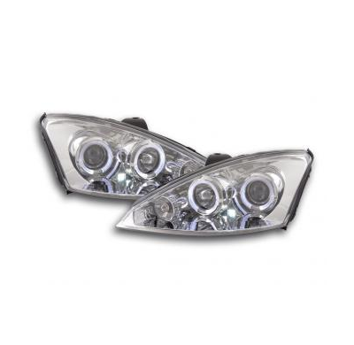 Faros Delanteros Set Angel Eyes Ford Focus  98-01 Cromado Fk Automotive
