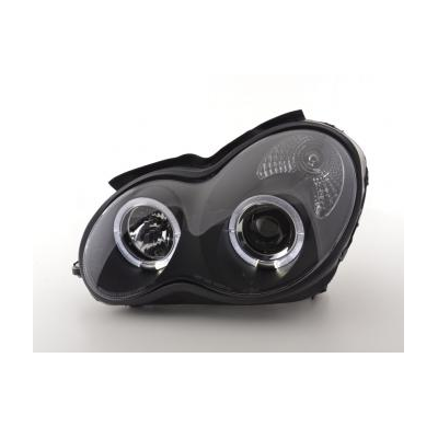 Faros Delanteros Set Angel Eyes Mercedes Clase C Modelo W203  00-07 Negro Fk Automotive