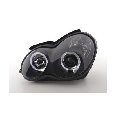 Faros Delanteros Set Angel Eyes Mercedes Clase C Modelo W203  00-07 Negro Fk Automotive