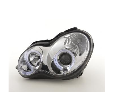 Faros Delanteros Set Angel Eyes Mercedes Clase C Modelo W203  00-07 Cromado Fk Automotive
