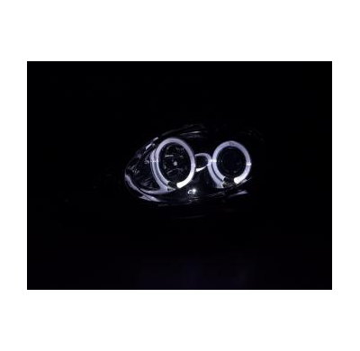 Faros Delanteros Set Angel Eyes Peugeot 107  05- Cromado Fk Automotive