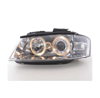 Faros Delanteros Angel Eyes Set  Audi A3 Modelo 8p  03-07 Cromado Fk Automotive