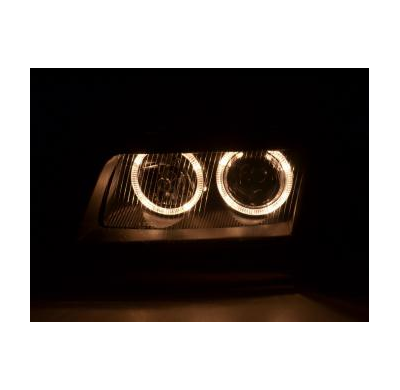 Faros Delanteros Angel Eyes Set  Audi A4 Modelo B5  95-99 Negro Fk Automotive