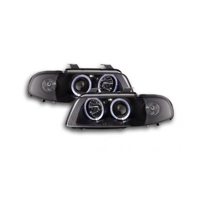 Faros Delanteros Set Angel Eyes Audi A4 Modelo B5  99-01 Negro Fk Automotive