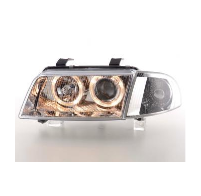 Faros Delanteros Angel Eyes Set  Audi A4 Modelo B5  95-99 Cromado Fk Automotive